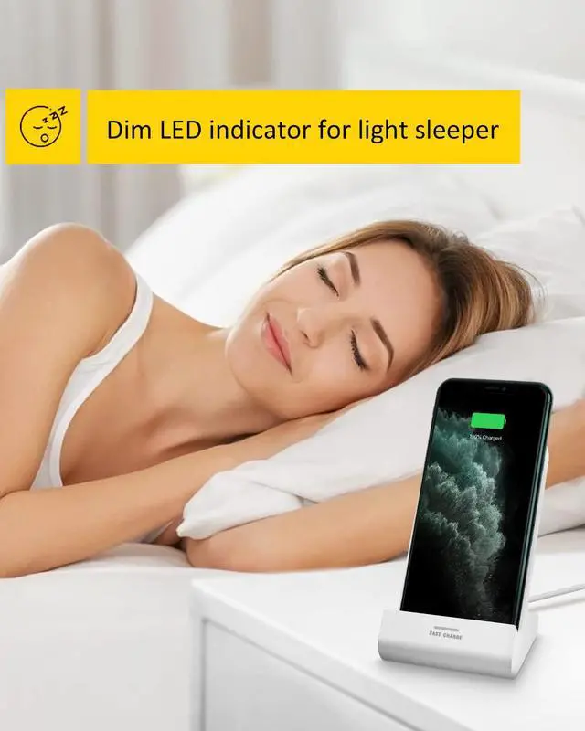 Alt view image 7 of 7 - Z1 Wireless Charger Wireless Phone Charger Stand 10W Max Compatible with Apple iPhone 12/12 Pro Max/ 11Pro/11Pro Max/XR/XS Max/XS/X/8/8Plus, Samsung Galaxy