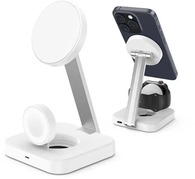 Main image of Wireless Charging Station for Magsafe Charger, Wireless Charger for iPhone 17/16/15/14/13 Series/Apple Watch/AirPods Pro, Faster Magnetic Charger Stand, Adjustable Angle Foldable Travel Phone Holder