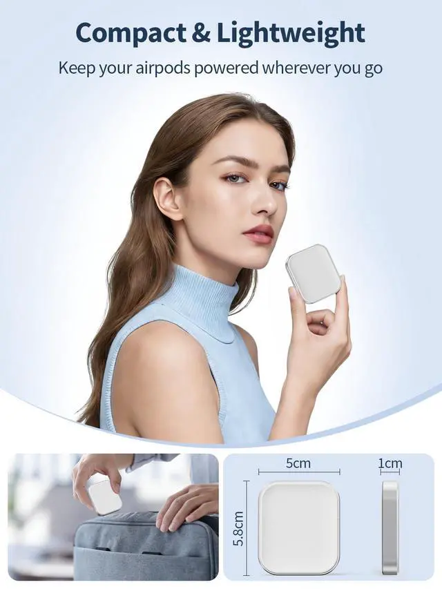 Alt view image 5 of 7 - AirPods Pro Charger, Wireless Charging Station for AirPods Pro 3/ Pro 2/Pro, Wireless Charger for Airpods 4 (with Active Noise Cancellation)/ 3rd/ 2rd, White