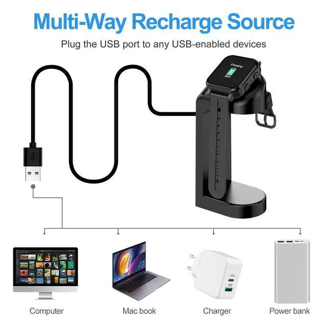 Alt view image 7 of 7 - Charger Stand for Gabb Watch 3/3E, Magnetic Charger with 5 Feet Long Cable, Fast Charging Watch Charging Station for Desktop Office Bedside Table