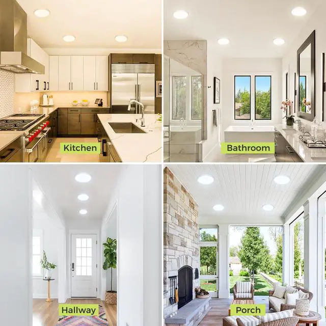 Alt view image 6 of 7 - 2PACK Flush Mount LED Ceiling Light Fixture White, 6.5Inch 12Watt, Dimmable & 3000K-4000K-6500K Ceiling Lamp 1200LM Low Profile Ceiling Light for Kitchen Bedroom Hallway Porch