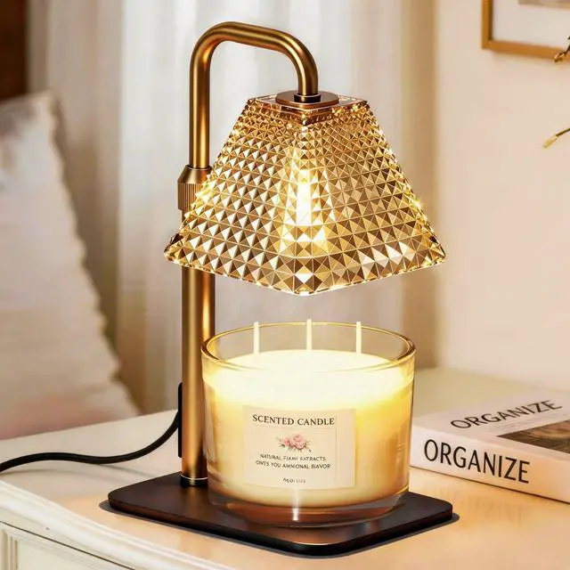 Main image of Candle Warmer Lamp with Timer Dimmer Adjustable Height,Electric Wax Warmer for Scented Jar Candles,Mom Birthday Gifts for Women,House Warming Gifts New Home Bedroom Decor,Gold