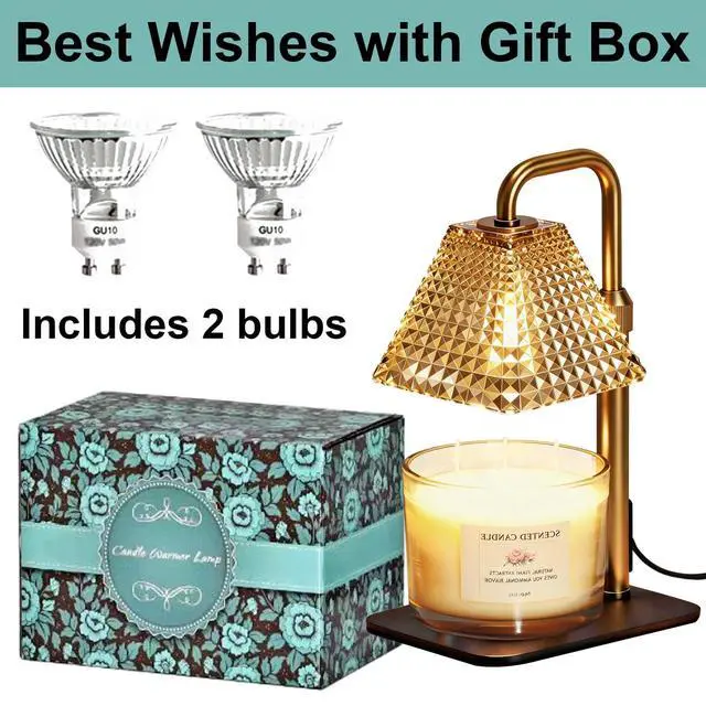 Alt view image 7 of 7 - Candle Warmer Lamp with Timer Dimmer Adjustable Height,Electric Wax Warmer for Scented Jar Candles,Mom Birthday Gifts for Women,House Warming Gifts New Home Bedroom Decor,Gold
