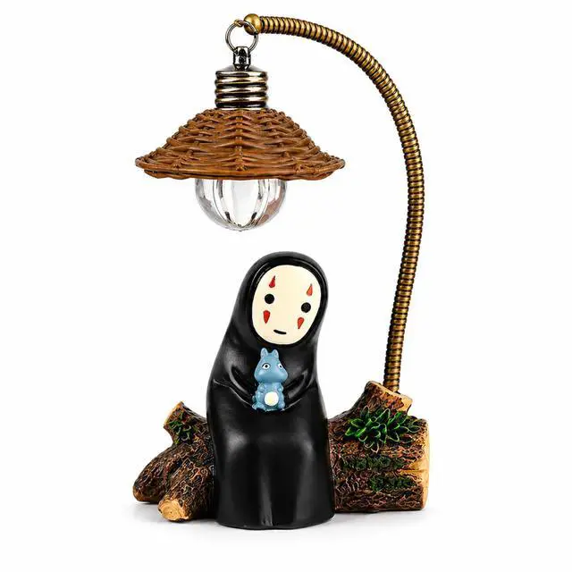 Main image of No Face Lamp, No Face Night Light, Mini Resin Anime Desk Lamp, Battery Operated Cute Room Decor Gift for Bedroom Shelf Office