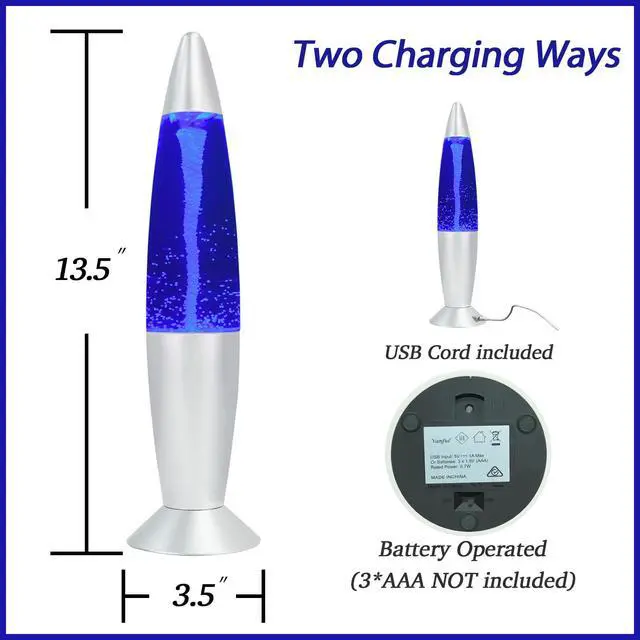 Alt view image 7 of 7 - Tornado Glitter Lamp, 7 Colors Changing Vortex Mood Light, USB & 3AAA Battery Powered Cool Decorative Tornado Lamp for Adults Kids Boys Girls, Ideal for Home Bedroom Christmas Decoration