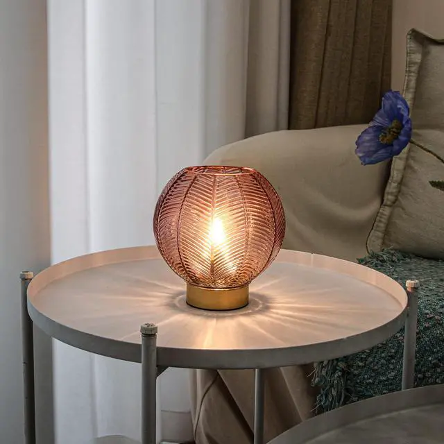 Alt view image 4 of 7 - Battery Powered Lamp, Cordless Table Lamps Battery Operated Lamp for Bedside Nightstand, Small Lamps for Living Room Decorative Table Bedroom-Red
