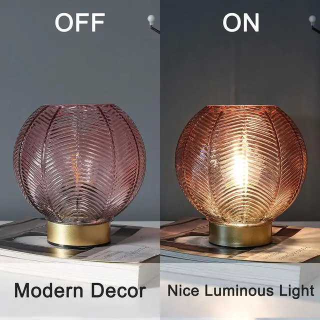 Alt view image 6 of 7 - Battery Powered Lamp, Cordless Table Lamps Battery Operated Lamp for Bedside Nightstand, Small Lamps for Living Room Decorative Table Bedroom-Red