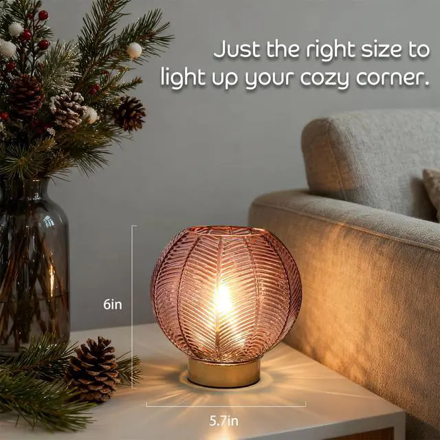 Alt view image 5 of 7 - Battery Powered Lamp, Cordless Table Lamps Battery Operated Lamp for Bedside Nightstand, Small Lamps for Living Room Decorative Table Bedroom-Red