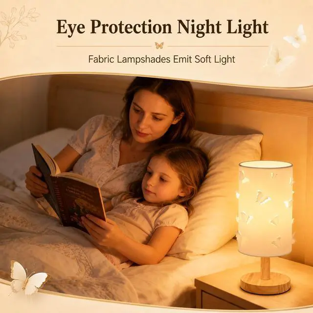 Alt view image 5 of 7 - 3D Butterfly Table Lamp,Cute Princess Lamp,LED Desk Lamp for Kids Room