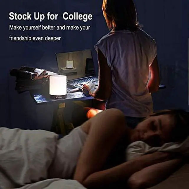 Alt view image 5 of 7 - Bedside Lamp, Touch Lamp for Bedrooms, Table Lamp with Dimmable Warm Light, Rechargeable Portable Touch Sensor LED Color Changing RGB Night Light, Best Gifts for Baby, Teens, Kids Adults