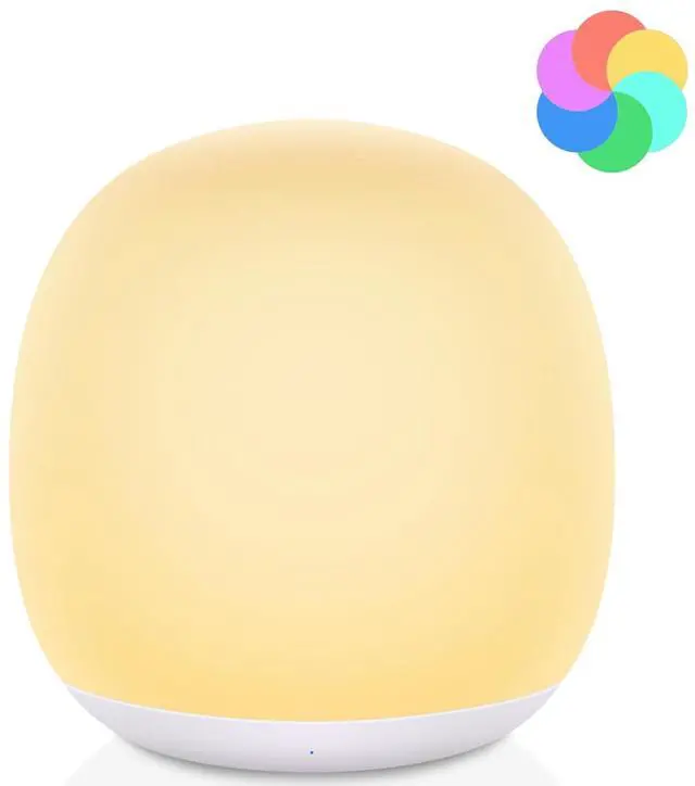 Main image of Baby Night Light, Nursery Night Lamp with 8 RGB Colors Changing, Soft BPA Free Silicone Touch Night Light for Kids Room Breastfeeding, 1h Timer, Rechargeable & Stepless Dimming
