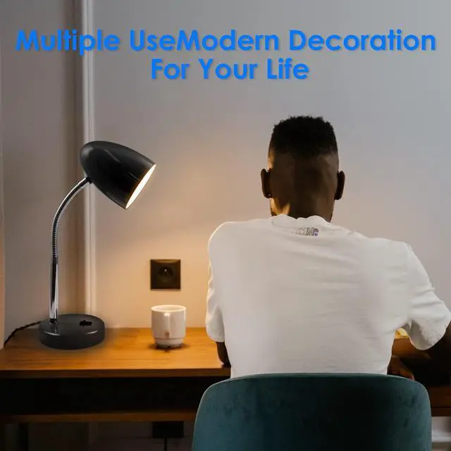 Alt view image 7 of 7 - LED Desk Lamp, 3.5W 240LM 4000K Cool White Study Lamps for Bedroom and Office, Eye Protection, ETL Listed, Black Table lamp