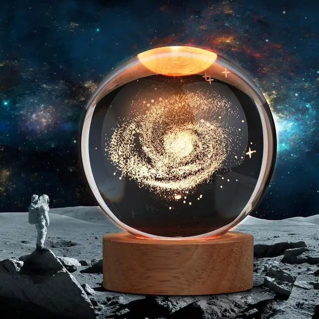 Main image of Large 3D Galaxy Crystal Ball Night Light, Crystal Lamp 16 Color Changing with Remote Control for Bedroom Decor, Ideal Birthday Gift for Teens Boys and Girls, Galaxy Model