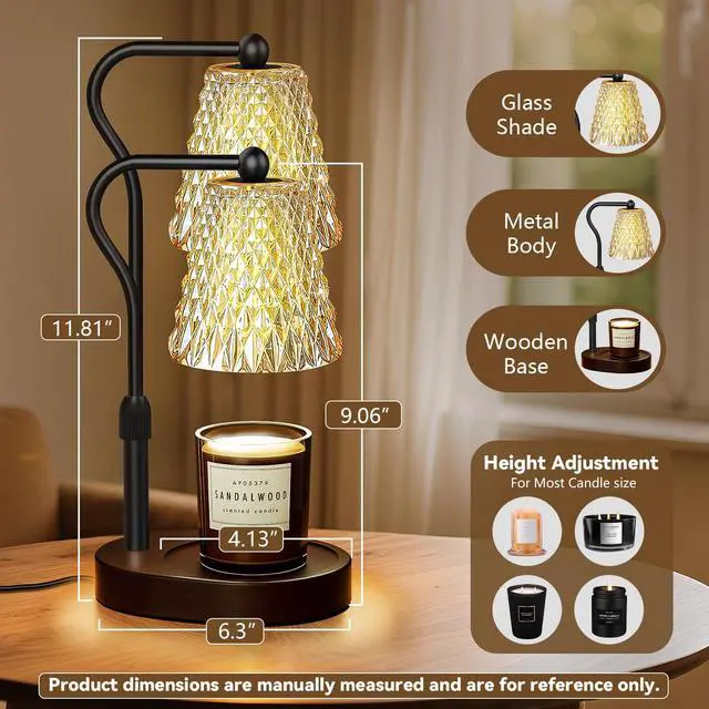 Alt view image 2 of 7 - Candle Warmer Lamp with Timer Dimmable, Birthday Gifts for Women Mom, House Warming Gifts New Home Decor, Wax Melt Warmer for Jar Candles with 2 Bulbs