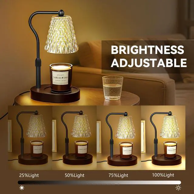Alt view image 3 of 7 - Candle Warmer Lamp with Timer Dimmable, Birthday Gifts for Women Mom, House Warming Gifts New Home Decor, Wax Melt Warmer for Jar Candles with 2 Bulbs