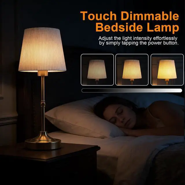 Alt view image 3 of 7 - Cordless LED Table Lamp with Dimmer,5200mAh Rechargeable Battery for Decor