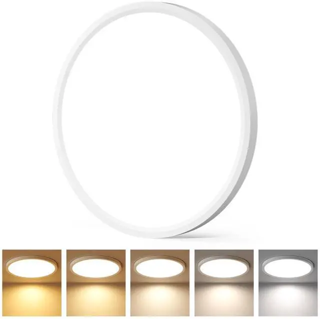 Main image of 1 Pack 12 Inch LED Flush Mount Ceiling Light, 5CCT Color Selectable, Flat & Super Slim Dimmable Round Light Fixture, 2400LM Bright Low Profile Ceiling Lamps for Bedroom Kitchen Hallway, ETL/FCC
