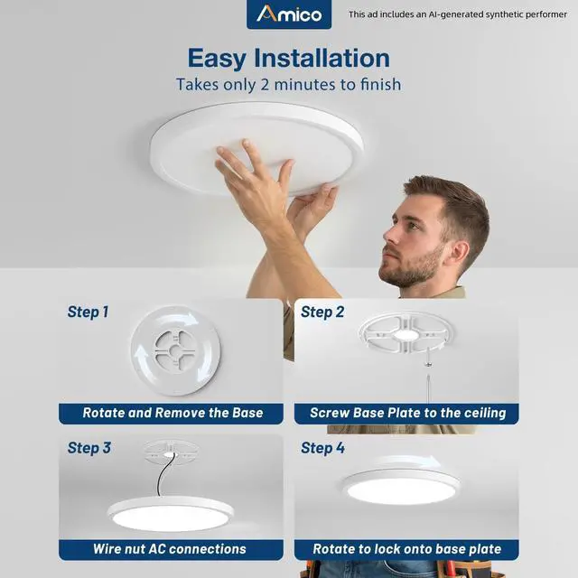 Alt view image 6 of 7 - 1 Pack 12 Inch LED Flush Mount Ceiling Light, 5CCT Color Selectable, Flat & Super Slim Dimmable Round Light Fixture, 2400LM Bright Low Profile Ceiling Lamps for Bedroom Kitchen Hallway, ETL/FCC