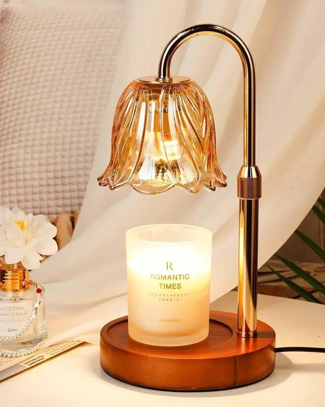 Main image of Candle Warmer Lamp, Gold Candle Lamp Warmer with Timer & Dimmer with 2 Bulbs, Mothers Day Birthday Gifts for Women Mom, House Warming Gift New Home Bedroom Decor, Height Adjustable