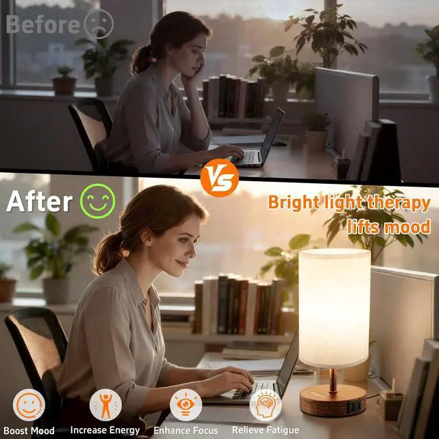 Alt view image 2 of 7 - Light Therapy Lamp, 10000 Lux Natural Light Lamp Therapy Lamp with Remote Control, Sun Lamp 3 Color Temperature & Timer, Touch Control, Daylight Lamp for Home, Office, Bedroom