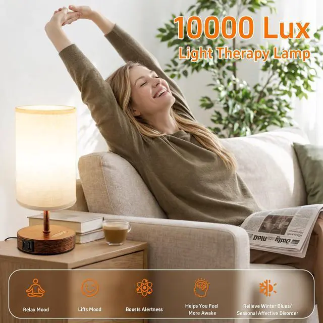 Alt view image 7 of 7 - Light Therapy Lamp, 10000 Lux Natural Light Lamp Therapy Lamp with Remote Control, Sun Lamp 3 Color Temperature & Timer, Touch Control, Daylight Lamp for Home, Office, Bedroom
