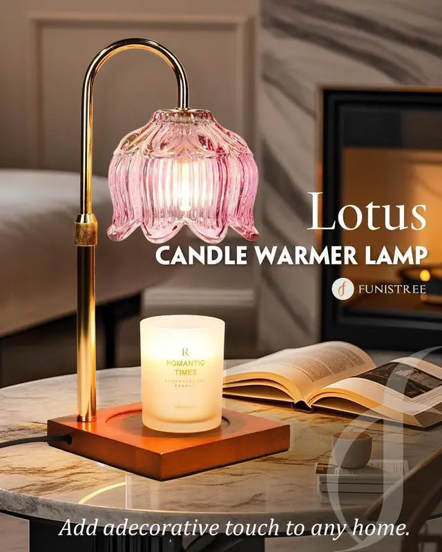 Alt view image 7 of 7 - Pink Candle Warmer Lamp with Timer & Dimmer, Candle Lamp Warmer Adjustable Height, Mothers Day Birthday Gifts for Women Mom, House Warming New Home Bedroom Decor, Flower Wax Warmer for Jar Candle