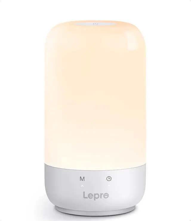 Main image of Table Lamp, Color Changing LED Touch Lamp for Bedroom, RGB and Tunable White 2700K-5700K, 350lm, Dimmable Bedside Nursery Night Light with Auto-Off Timer, Soft Warm White Mood Lighting, Silver