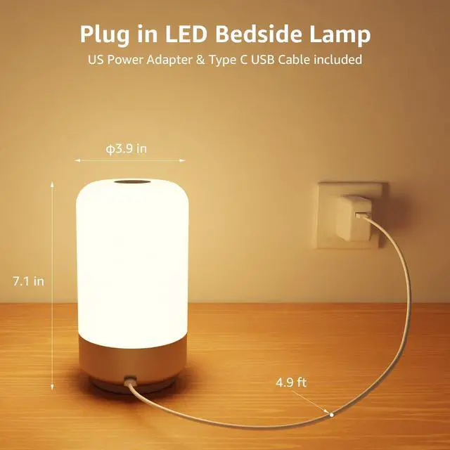 Alt view image 5 of 7 - Table Lamp, Color Changing LED Touch Lamp for Bedroom, RGB and Tunable White 2700K-5700K, 350lm, Dimmable Bedside Nursery Night Light with Auto-Off Timer, Soft Warm White Mood Lighting, Silver
