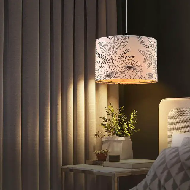 Alt view image 6 of 7 - Plug in Pendant Light, Hanging Light with Plug in Cord with Dimmable Switch, Hanging Lamp with 15 ft Clear Cord, Pendant Lights Fixture for Bedroom Kitchen Island (Bulb Included)