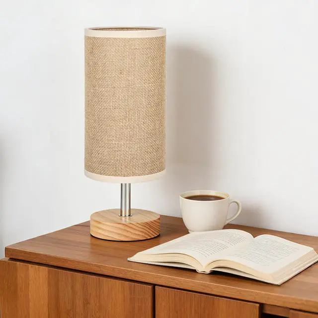 Alt view image 5 of 7 - Bedside Table Lamps, Table Lamp for Bedroom, Lamps for Night Stands with Linen Lampshades, Small Table Lamp for Living Room, Office (Bulb Excluded) (Brown)