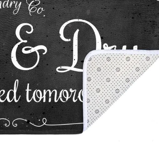 Alt view image 6 of 7 - Laundry Room Long Mat Area Rug Non-Slip Floor Mat Waterproof Farmhouse Carpet for Kitchen 40" x 20"(Black-2)