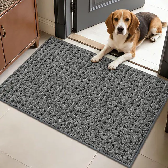 Main image of Door Mat Indoor Entrance 24x36, Non-Slip Washable Doormats Entry Way Mats, Dirt Resist and Absorbent Welcome Mat, Easy Clean Low-Profile Doormat for Entryway Front Door, Inside Entrance, Grey