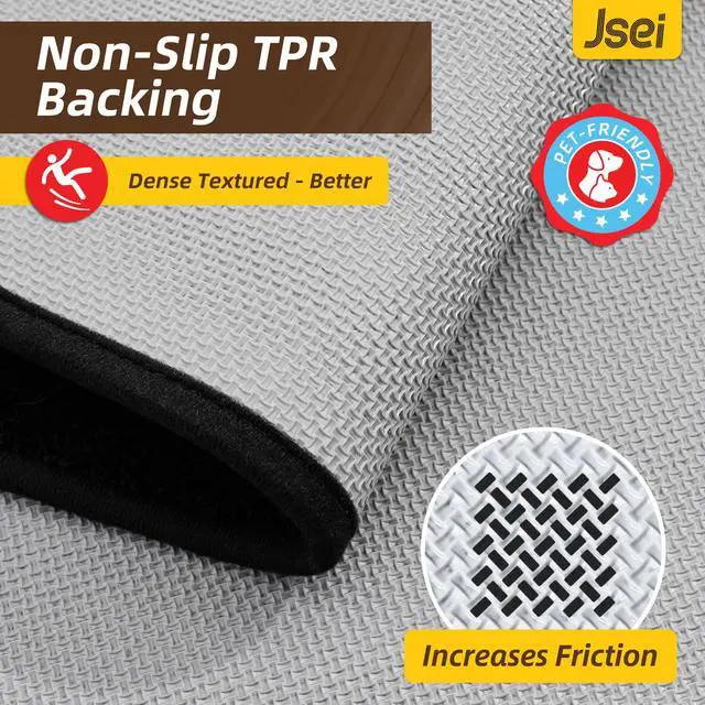 Alt view image 5 of 7 - Door Mat for Entrance, Washable Low Profile Doormat for Front Door & Back Door, Absorbent Entryway Rugs with TPR Non-Slip Backing for Wet Shoes & Dirty Paws, 24" x 36", Black
