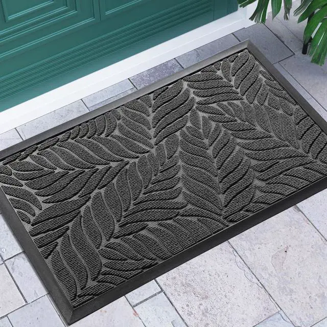 Main image of Front Door Mat Outdoor Indoor, 29.5x17 All-Season Waterproof Door Mat Outside Entrance, All-Weather Non-Slip Outside Doormat for Garage Patio Entryway, Grey