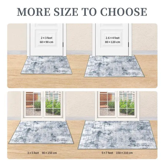 Alt view image 4 of 7 - Door Mat, Front Indoor Doormat 24"x36" Non Slip Entryway Rug Indoor, Washable Small Rug for Bedroom Kitchen Bathroom Laundry Low Profile (2x3 Feet)