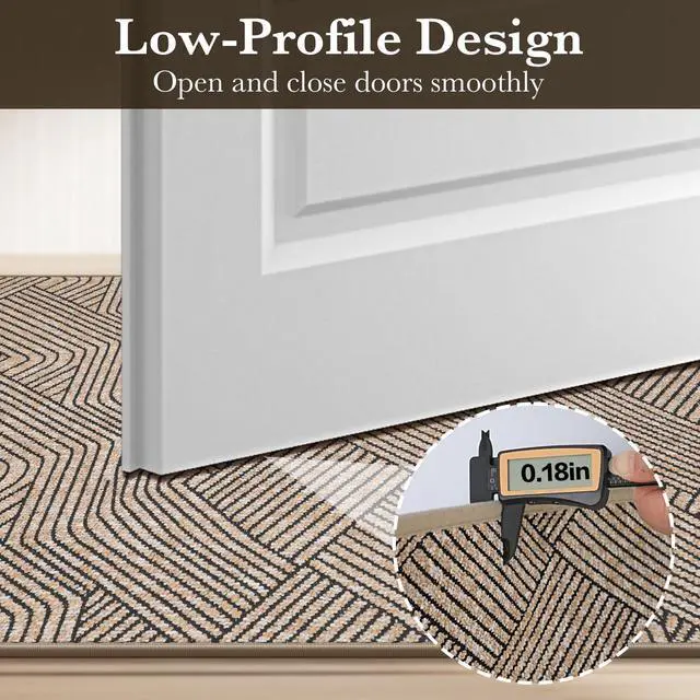 Alt view image 3 of 7 - Indoor Door Mat 24"x36", Low-Profile Welcome Front Door Mat Indoor Entrance, Non Slip Rubber Backing Inside Doormat Washable Entryway Dirt Resistant & Absorbent 2x3 Entry Mat, Light-Brown