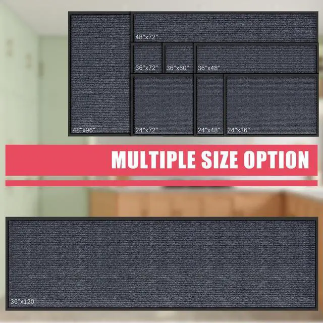 Alt view image 7 of 7 - Front Door Mat, 2'x3' Indoor Outdoor Entrance Mats, Commercial Floor Inside Outside Entrance, Heavy Duty Durable Welcome Mat, Rubber Backing Non Slip Outdoor Mats for Entryway,Dark Gray
