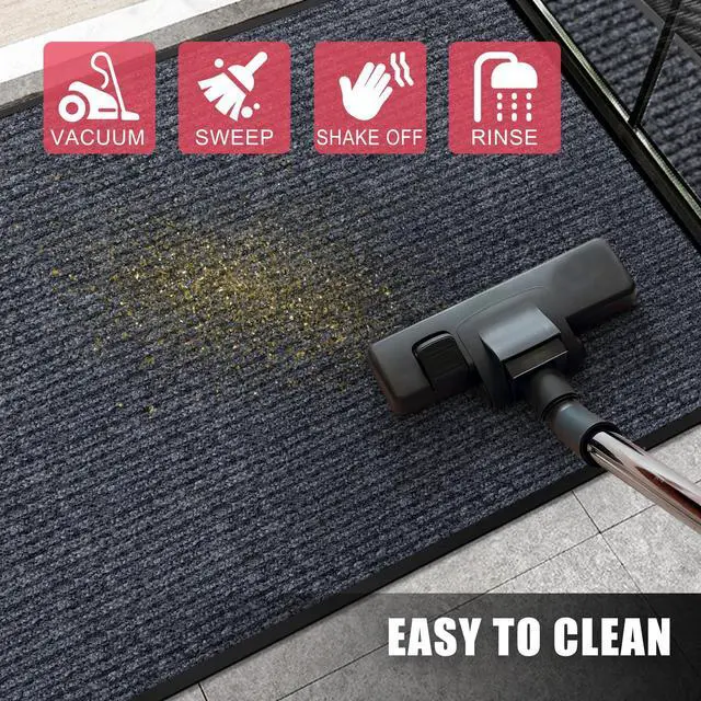 Alt view image 6 of 7 - Front Door Mat, 2'x3' Indoor Outdoor Entrance Mats, Commercial Floor Inside Outside Entrance, Heavy Duty Durable Welcome Mat, Rubber Backing Non Slip Outdoor Mats for Entryway,Dark Gray