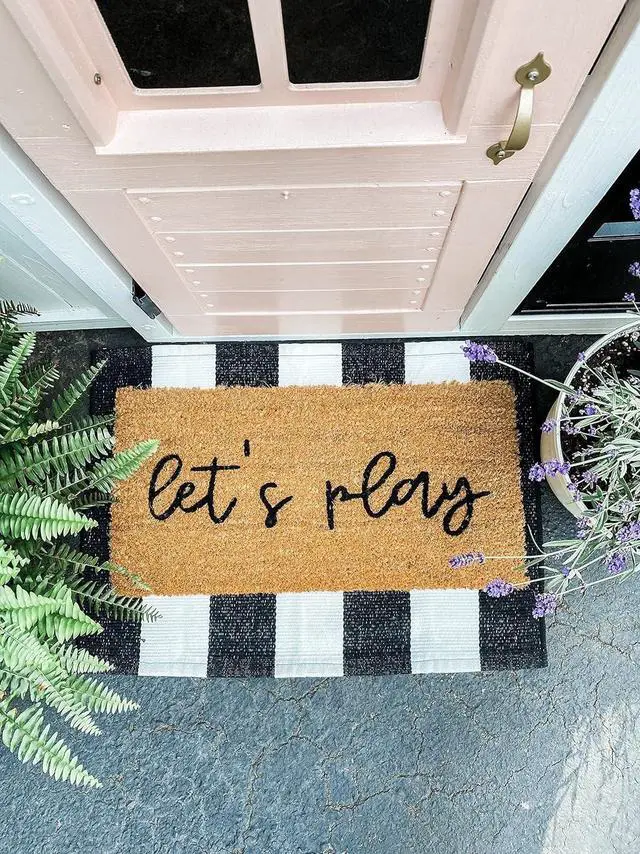 Main image of Funny Mini Playhouse Welcome Mat - Small Color Wash Repeat Doormat - 16x24 inch