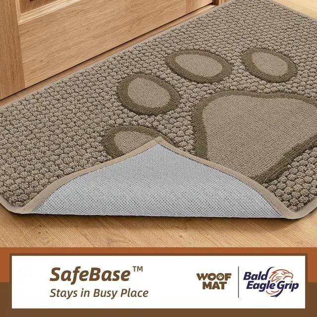 Alt view image 4 of 7 - Dog Paw Doormats 20''x32'' for Dirty Paws, Washable Entryway Rugs Floor Mats Dirt Trapper with TPR Backing, Absorbent Low Profile Door Mat for Front Door, Hallway, Entryways, Beige