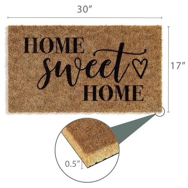 Alt view image 5 of 7 - Doormat Welcome Mat for Outdoors, Large Front Door Entrance Mat, Brown (Home Sweet Home, 30x17)