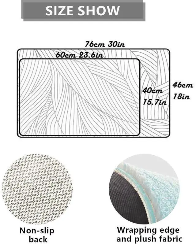 Alt view image 3 of 6 - Light Blue Beach Bathroom Rugs Non Slip Washable Small Cute Coastal Bath Mats Rugs for Bathroom Floor Nautical Fluffy Plush Soft Absorbent Farmhouse Carpet for Shower, Tub 16 * 24in