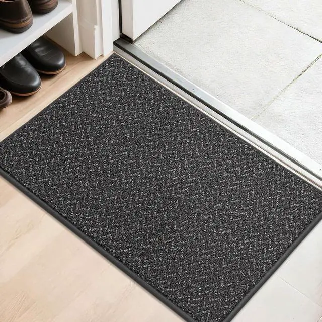 Main image of Door-Mat 20" x 32" Non Slip Absorbent Entryway Rugs Dirt Trapper Doormats Washable Entrance Mats Low Pile Welcome Floor Mat for Front Back Door and Entry Mats,Dark Grey