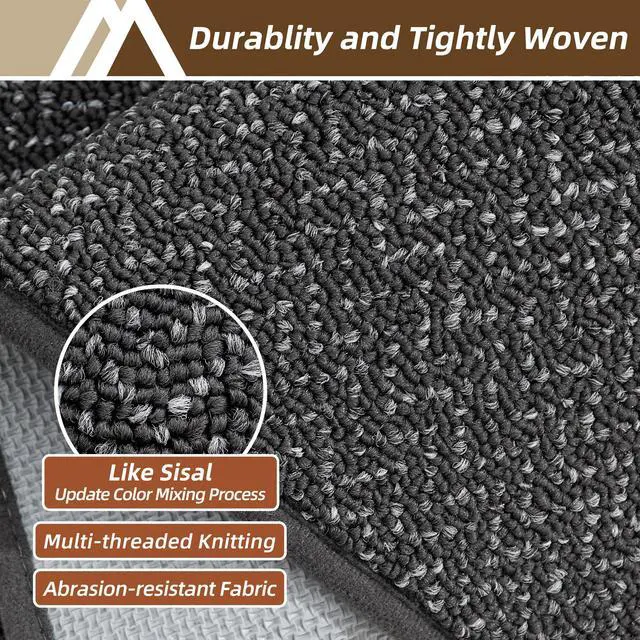 Alt view image 2 of 7 - Door-Mat 20" x 32" Non Slip Absorbent Entryway Rugs Dirt Trapper Doormats Washable Entrance Mats Low Pile Welcome Floor Mat for Front Back Door and Entry Mats,Dark Grey