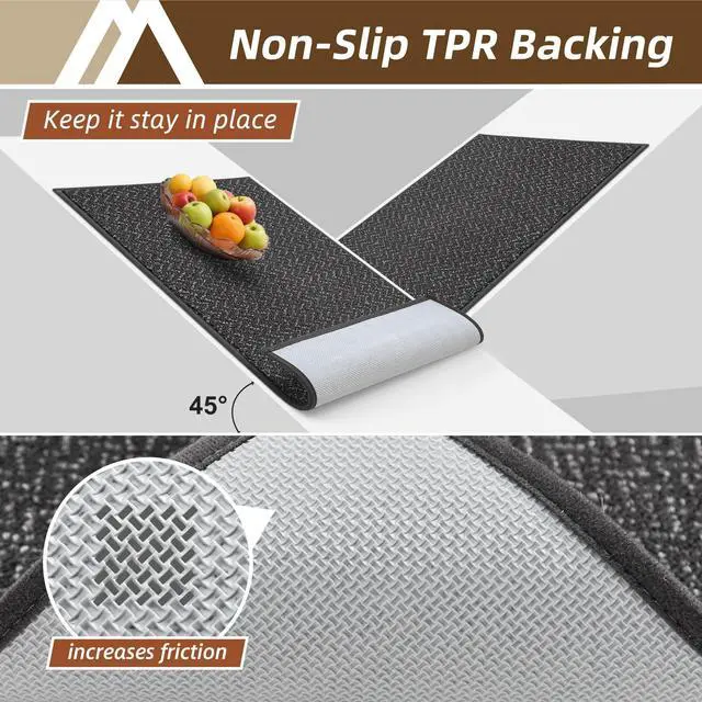 Alt view image 4 of 7 - Door-Mat 20" x 32" Non Slip Absorbent Entryway Rugs Dirt Trapper Doormats Washable Entrance Mats Low Pile Welcome Floor Mat for Front Back Door and Entry Mats,Dark Grey