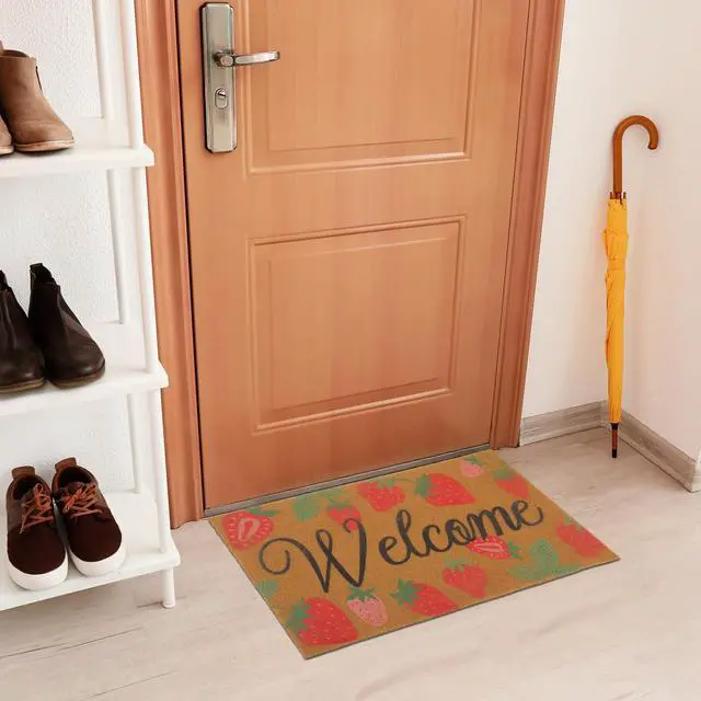 Alt view image 5 of 7 - Strawberry Coir Doormat Outdoor Cute Welcome Floor Mats Non-Slip Entrance Door Rugs for Front Door Porch Party Outdoor Entryway Decor, 17 x 30 Inch