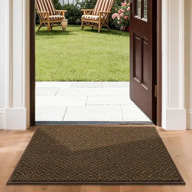 Main image of Door-Mat 24"x36" Non Slip Absorbent Entryway Rugs Dirt Trapper Doormats Washable Entrance Mats Low Pile Welcome Floor Mat for Front Back Door and Entry Mats,Brown