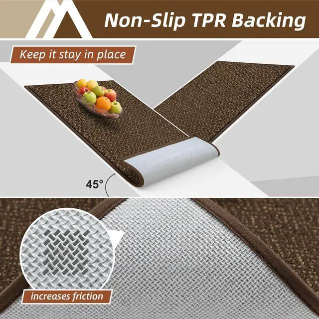 Alt view image 4 of 7 - Door-Mat 24"x36" Non Slip Absorbent Entryway Rugs Dirt Trapper Doormats Washable Entrance Mats Low Pile Welcome Floor Mat for Front Back Door and Entry Mats,Brown