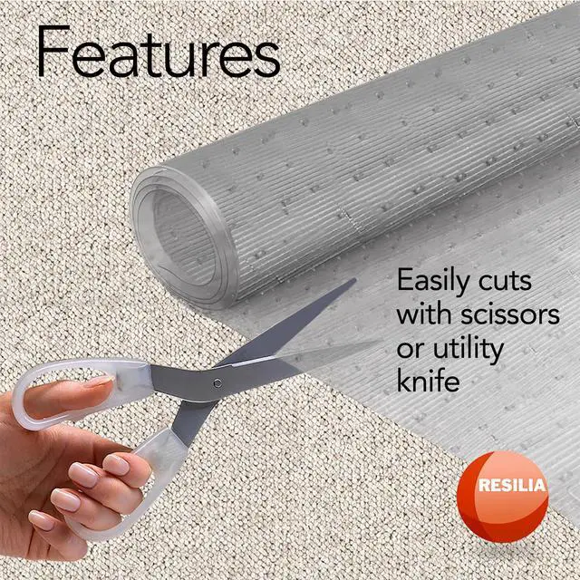 Alt view image 7 of 7 - Low-Pile Carpet Runner - Non Slip Carpet & Rug Protection, Washable Clear Vinyl Floor Runners, 27 Inches Wide x 15 Inches Long, Made in The USA