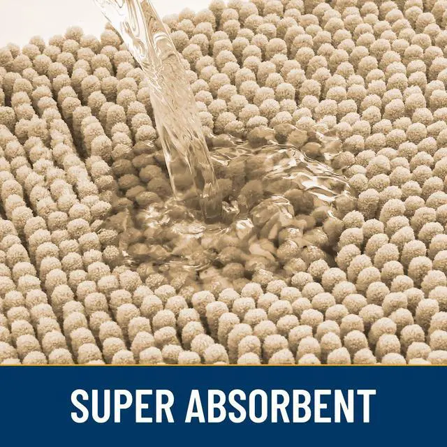 Alt view image 4 of 7 - Dog Door Mat for Muddy Paws 30x20, Absorbent Dirt Trapper, Non-Slip Washable Chenille Entryway Rug for Inside Floor, Beige, Classic Solid